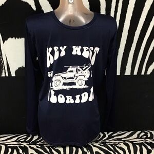 Men’s Navy Long Sleeve Tee with Key West Graphic